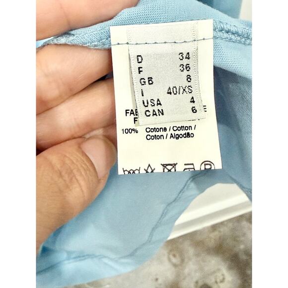 NWT Ottod'Ame Julep Printed Short Sleeve Crew Neck Graphic Tee Light Blue XS - Picture 5 of 5